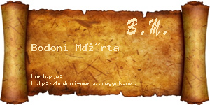 Bodoni Márta névjegykártya