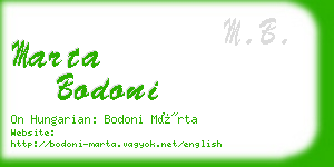 marta bodoni business card